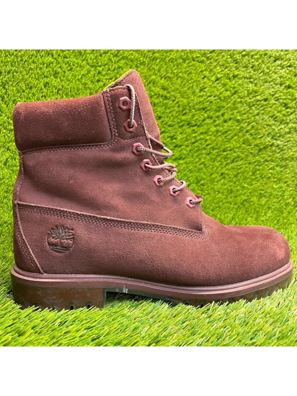 Timberland 6" Premium Mens Size 10 Burgundy Outdoor Waterproof‎ Lace Up Boots